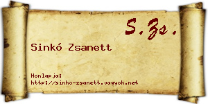 Sinkó Zsanett névjegykártya